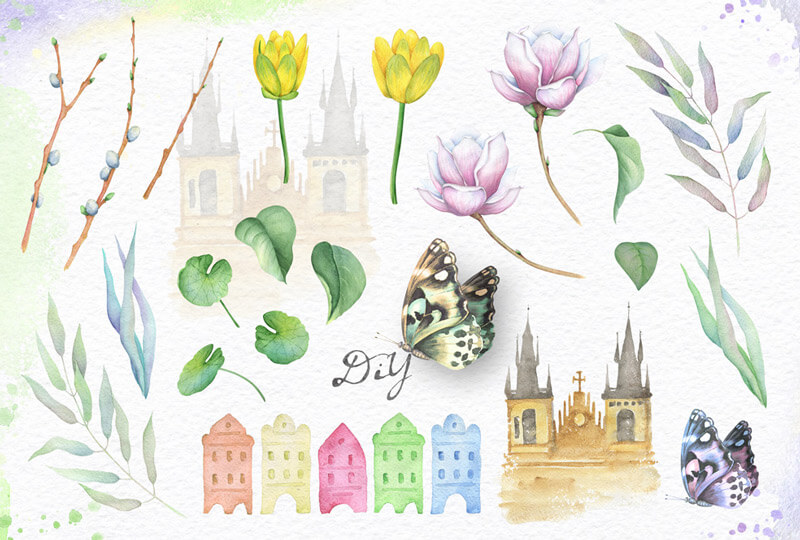 Spring Watercolor Collection 36