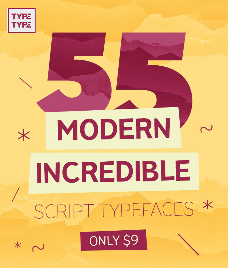 55 Modern Incredible Script Typefaces Cover