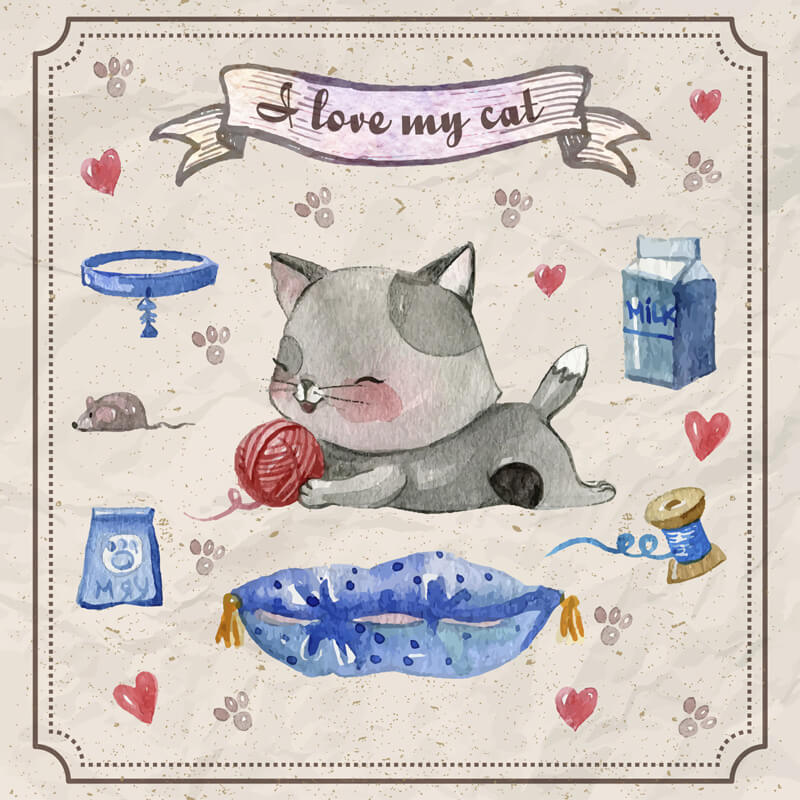 Free Watercolor pets Preview 02