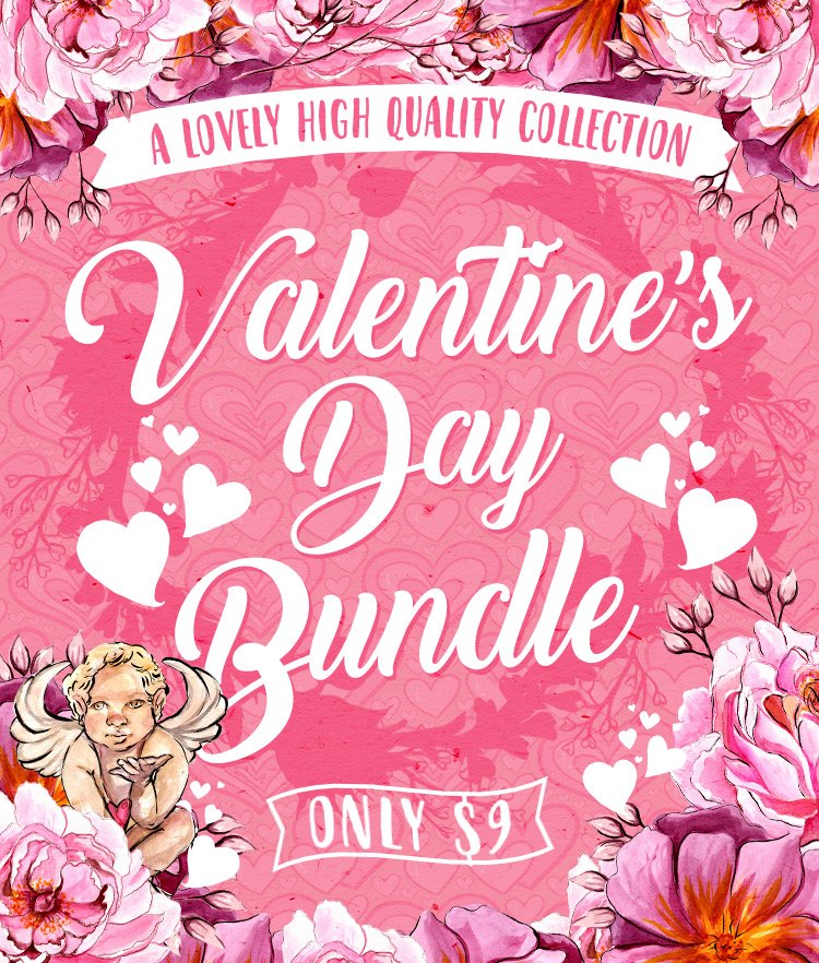 Valentine's Day vector graphic bundle