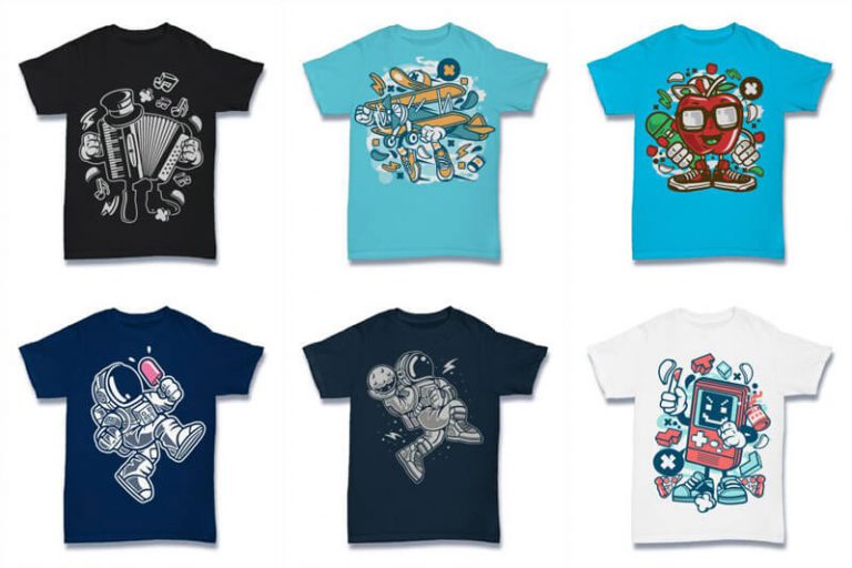 Cartoon Vector Part 2 T-shirt Designs Bundle - Graphic Design Bundle ...