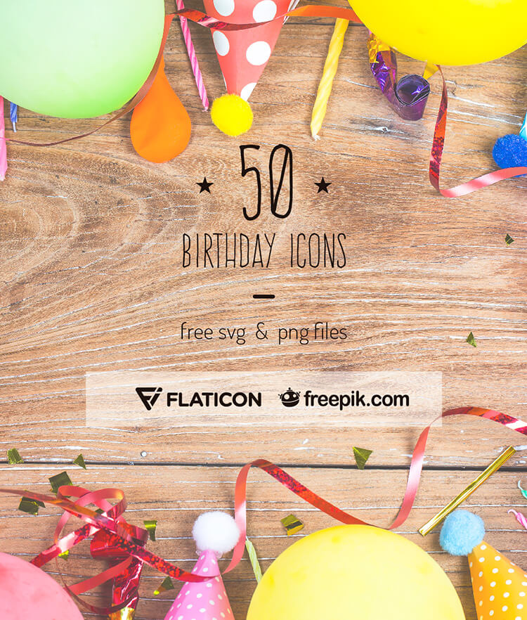 FREE 50 Birthday Icons Cover