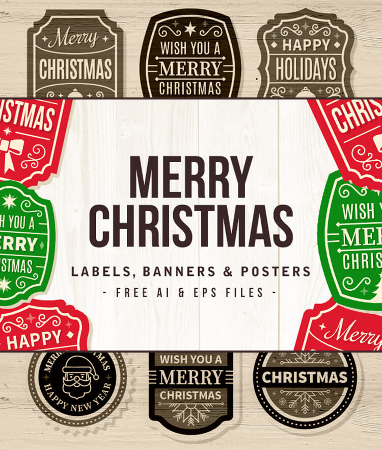FREE Christmas Labels Banners Posters Cover