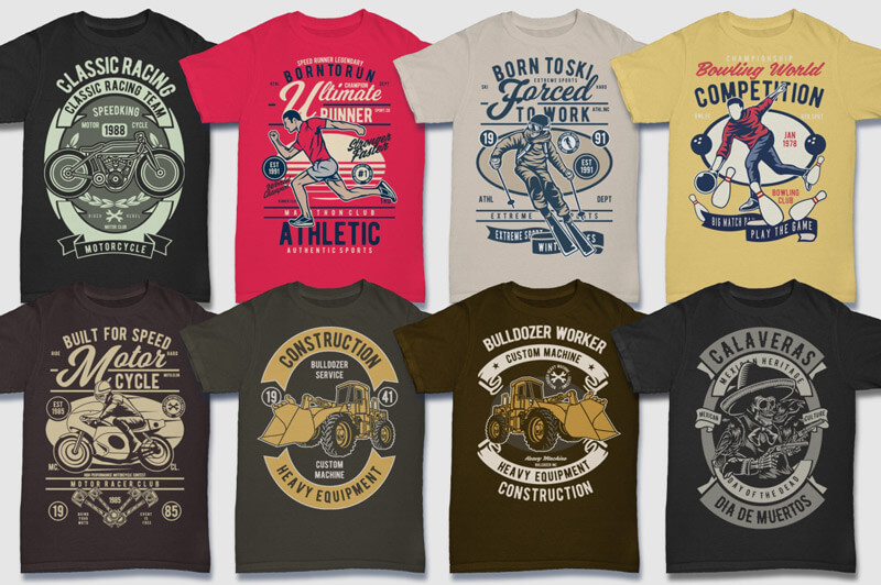 100 Retro T-shirt Designs Vol 2 Preview 03