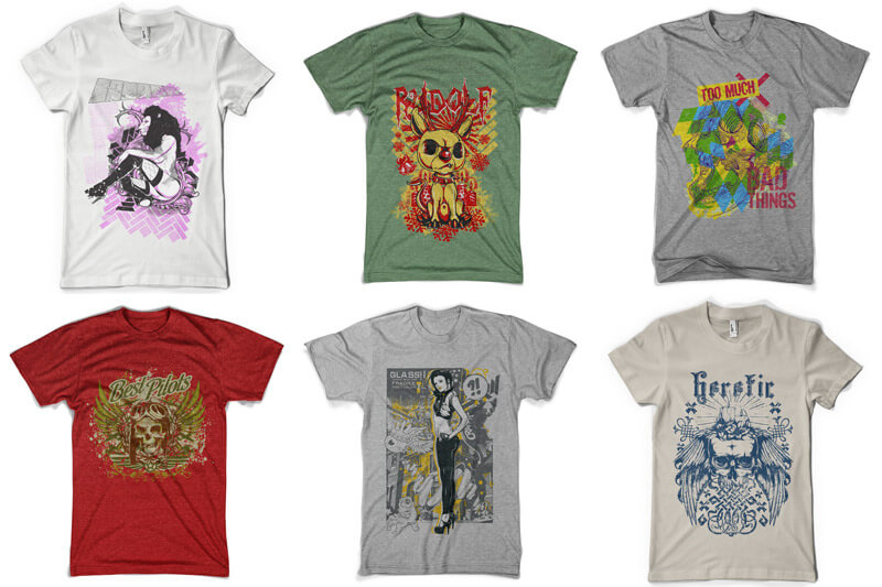 100 T-shirt Designs Vol 7 - Graphic Design Bundle Deals - Graphicloot