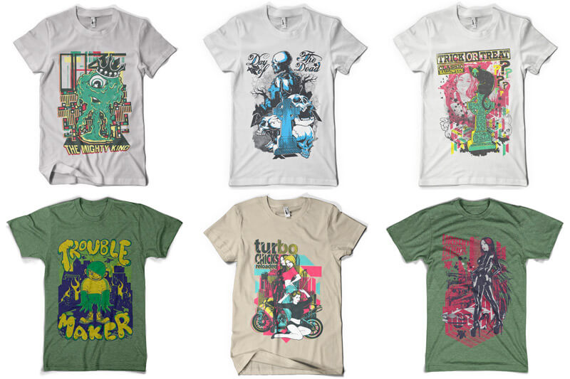 100 T Shirt Designs Vol 7 Graphic Design Bundle Deals Graphicloot