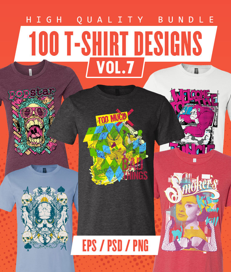 100 T-shirt Designs Vol 7 Cover