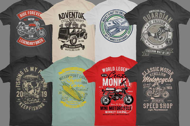 Vintage T-shirt Designs Bundle - Graphic Design Bundle Deals - Graphicloot