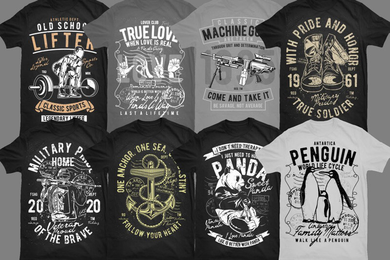 Vintade T-shirt Designs Bundle